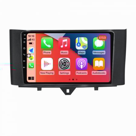 SMART - Navigatie Auto Android Smart Fortwo din 2010-2015, 4GB RAM si 32GB ROM, Display QLED 9 inch, Wireless Carplay si Android Auto, Procesor Octacore, Slot sim 4G, Sunet DSP, Camera Marsarier, Bluetooth, USB, Wi Fi, Ra