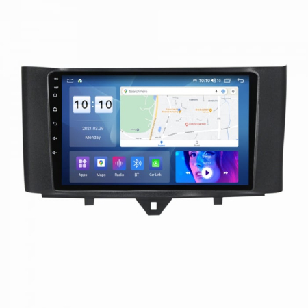 Navigatie dedicata Smart cu Android - Navigatie Smart Fortwo din 2010-2015,  Android 14 , 4GB RAM, Octacore, Slot Sim 4G, DSP, GPS, Wi-FI, Carplay, Android Auto, USB, Bluetooth, Waze, Touchscreen, 9 inch