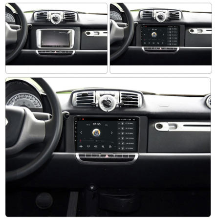 Navigatie Smart Fortwo din 2010-2015, Rezolutie 2K, Ecran QLED 9.5 inch, 8GB RAM si 128GB ROM, Android, Procesor Octacore, Slot sim 4G, Sunet DSP, Wireless Carplay si Android Auto [3]