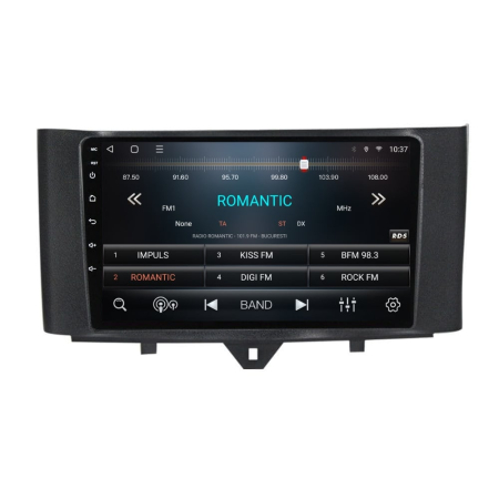 Navigatie Smart Fortwo din 2010-2015, Rezolutie 2K, Ecran QLED 9.5 inch, 8GB RAM si 128GB ROM, Android, Procesor Octacore, Slot sim 4G, Sunet DSP, Wireless Carplay si Android Auto [2]