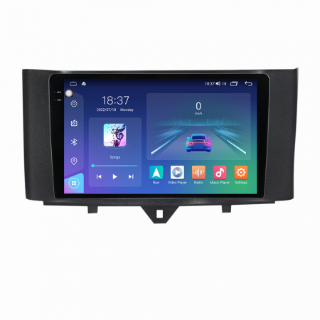 SMART - Navigatie Auto Android Smart Fortwo din 2010-2015, Rezolutie 2K, Ecran QLED 9.5 inch, 8GB RAM si 128GB ROM, Android, Procesor Octacore, Slot sim 4G, Sunet DSP, Wireless Carplay si Android Auto