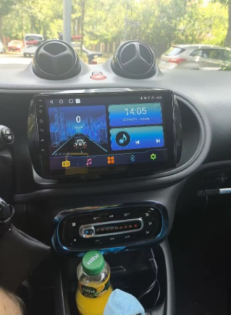 Navigatie Smart Fortwo din 2015-2020, Android 14 , 4GB RAM, Octacore, Slot Sim 4G, DSP, GPS, Wi-FI, Carplay, Android Auto, USB, Bluetooth, Waze, Touchscreen, 9 inch [7]