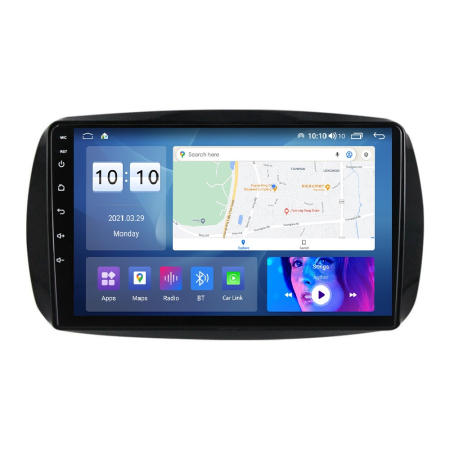 Navigatie dedicata Smart cu Android - Navigatie Smart Fortwo din 2015-2020, Android 14, Wireless Carplay si Android Auto, 2GB RAM si 32GB ROM, Display IPS 9 inch, Camera Marsarier, Internet, Aplicatii, Wi Fi, Usb, Bluetooth