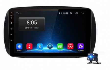 Navigatie Smart Fortwo din 2015-2020, Rezolutie 2K, Ecran QLED 9.5 inch, 8GB RAM si 128GB ROM, Android, Procesor Octacore, Slot sim 4G, Sunet DSP, Wireless Carplay si Android Auto [1]