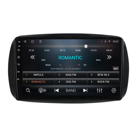 Navigatie Smart Fortwo din 2015-2020, Rezolutie 2K, Ecran QLED 9.5 inch, 8GB RAM si 128GB ROM, Android, Procesor Octacore, Slot sim 4G, Sunet DSP, Wireless Carplay si Android Auto [3]