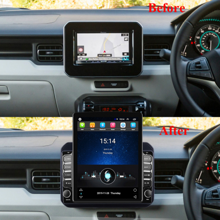 Navigatie Suzuki Ignis din 2016-2020, Display TESLA 9.5 inch, 2GB RAM si 32GB ROM, Wireless Carplay si Android Auto, Procesor Octacore, Slot sim 4G, Sunet DSP, Camera Marsarier, Bluetooth, USB, Wi Fi, [1]