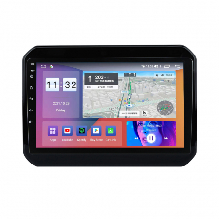 SUZUKI - Navigatie Auto Android Suzuki Ignis din 2016-2020, NAVIGPS, 4GB RAM si 32GB ROM, Display QLED 9 inch, Wireless Carplay si Android Auto, Procesor Octacore, Slot sim 4G, Sunet DSP, Camera Marsarier, Bluetooth, USB,