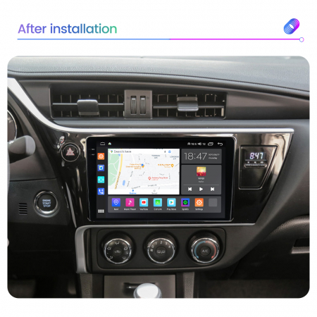 Navigatie Toyota Corolla Auris din 2017-2019, Rezolutie 2K, Ecran QLED 9.5 inch, 8GB RAM si 128GB ROM, Android, Procesor Octacore, Slot sim 4G, Sunet DSP, Wireless Carplay [5]
