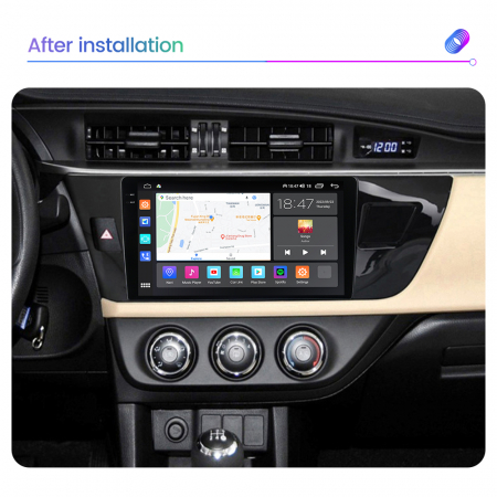 Navigatie Toyota Corolla din 2012-2016, Rezolutie 2K, Ecran QLED 9.5 inch, 8GB RAM si 128GB ROM, Android, Procesor Octacore, Slot sim 4G, Sunet DSP, Wireless Carplay [6]