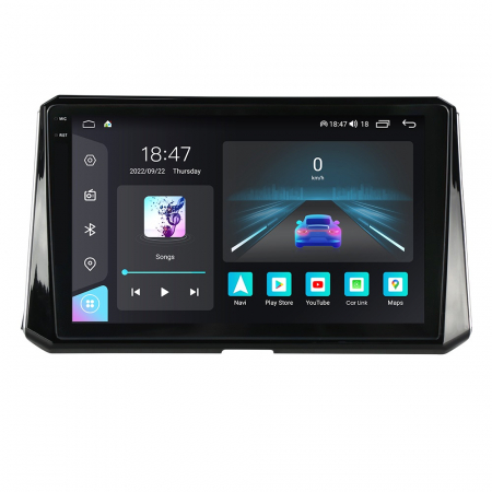 Navigatie dedicata Toyota cu Android - Navigatie Toyota Corolla din 2018-2022, Rezolutie 2K, Ecran QLED 9.5 inch, 8GB RAM si 128GB ROM, Android, Procesor Octacore, Slot sim 4G, Sunet DSP, Wireless Carplay