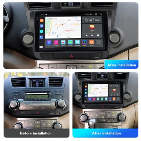 Navigatie Toyota Highlander din 2007-2013, Rezolutie 2K, Display QLED 9.5 inch, 4GB RAM si 64GB ROM, Android, Procesor Octacore, Slot sim 4G, Sunet DSP, Wireless Carplay si Android Auto, Camera Marsar [4]