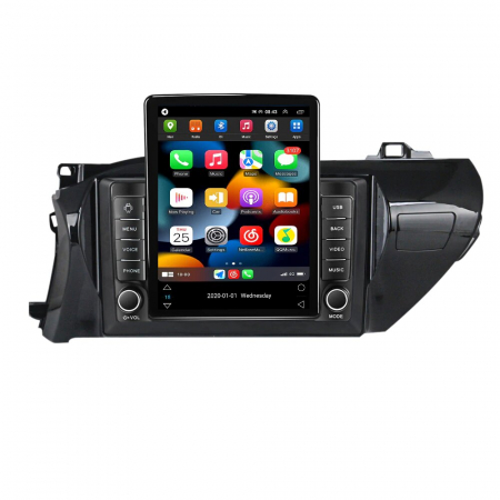 Navigatie Toyota Hilux din 2015-2020, Display TESLA 9.5 inch, 2GB RAM si 32GB ROM, Wireless Carplay si Android Auto, Procesor Octacore, Slot sim 4G, Sunet DSP, Camera Marsarier, Bluetooth, USB, Wi Fi, [1]