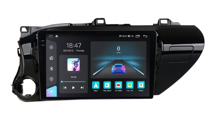 Navigatie dedicata Toyota cu Android - Navigatie Toyota Hilux din 2015-2020, Rezolutie 2K, Ecran QLED 10.5 inch, 8GB RAM si 128GB ROM, Android, Procesor Octacore, Slot sim 4G, Sunet DSP, Wireless Carplay si Android Auto
