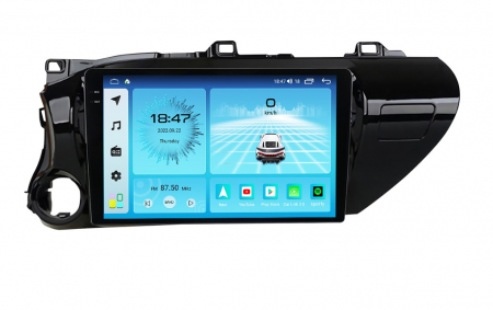 Navigatie Toyota Hilux din 2015-2020, Rezolutie 2K, Ecran QLED 10.5 inch, 8GB RAM si 128GB ROM, Android, Procesor Octacore, Slot sim 4G, Sunet DSP, Wireless Carplay si Android Auto [1]