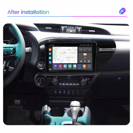 Navigatie Toyota Hilux din 2015-2020, Rezolutie 2K, Ecran QLED 10.5 inch, 8GB RAM si 128GB ROM, Android, Procesor Octacore, Slot sim 4G, Sunet DSP, Wireless Carplay si Android Auto [2]