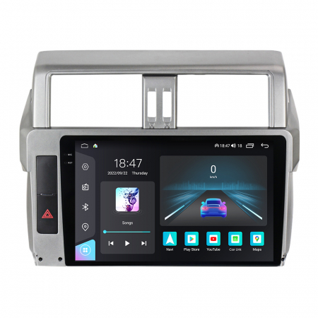 Land Cruiser Prado 150 (2013 - 2017) - Navigatie Toyota Land Cruiser Prado 150 din 2013-2017, Rezolutie 2K, Ecran QLED 9.5 inch, 8GB RAM si 128GB ROM, Android, Procesor Octacore, Slot sim 4G, Sunet DSP, Wireless Carplay