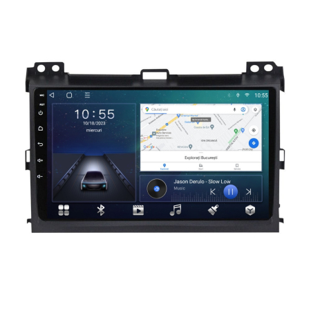 Prado J120  (2003 - 2009) - Navigatie Toyota Land Cruiser Prado J120 din 2003-2009, Rezolutie 2K, Display QLED 9.5 inch, 4GB RAM si 64GB ROM, Android, Procesor Octacore, Slot sim 4G, Sunet DSP, Wireless Carplay si Android Auto,