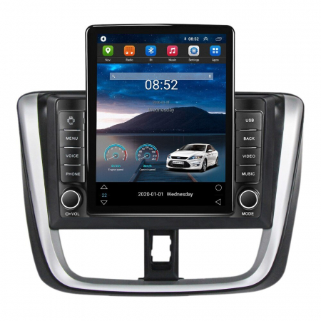 Yaris  (2014 - 2019) - Navigatie Toyota Yaris din 2016-2019, Display TESLA 9.5 inch, 2GB RAM si 32GB ROM, Wireless Carplay si Android Auto, Procesor Octacore, Slot sim 4G, Sunet DSP, Camera Marsarier, Bluetooth, USB, Wi Fi,