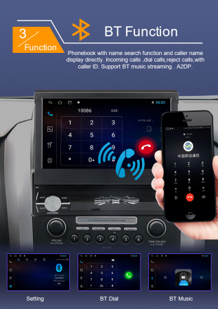 Navigatie Universala 1DIN , Android 14 , 2 GB RAM + 32 GB ROM , Internet , 4G , Aplicatii , Waze , Wi Fi , Usb , Bluetooth , Mirrorlink [5]