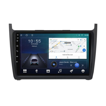 Navigatie dedicata Volkswagen cu Android - Navigatie VW Polo din 2008-2020, Rezolutie 2K, Display QLED 9.5 inch, 4GB RAM si 64GB ROM, Android, Procesor Octacore, Slot sim 4G, Sunet DSP, Wireless Carplay si Android Auto, Camera Marsarier, USB,