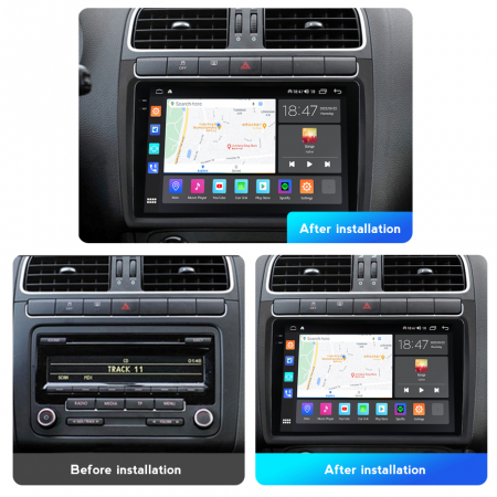 Navigatie VW Polo din 2008-2020, Rezolutie 2K, Ecran QLED 9.5 inch, 8GB RAM si 128GB ROM, Android, Procesor Octacore, Slot sim 4G, Sunet DSP, Wireless Carplay si Android Auto [3]