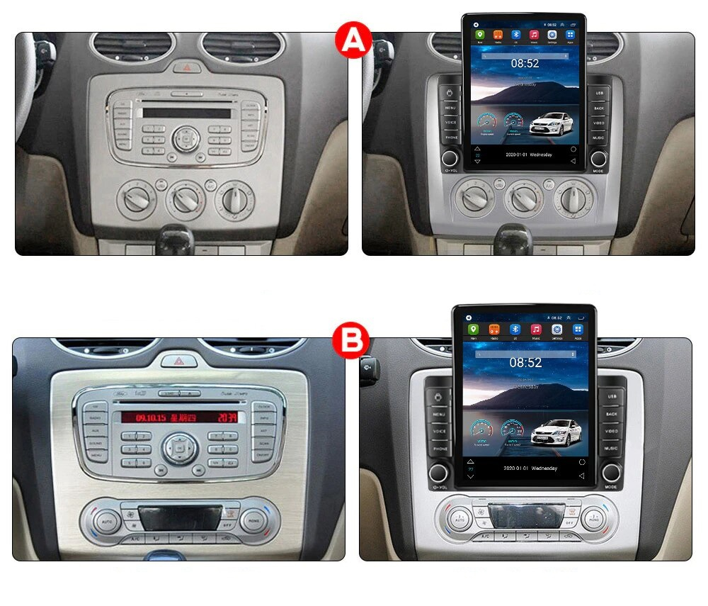 Navigatie Auto Android Ford Focus din 2004 - 2011, Ecran TESLA 9.7 inch, 4 GB RAM si 64 GB ROM, Slot Sim 4G, Procesor Octa Core, Carplay integrat, Procesor Sunet Digital DSP, Android, Aplicatii, Usb, Wi Fi, Blueto [2]