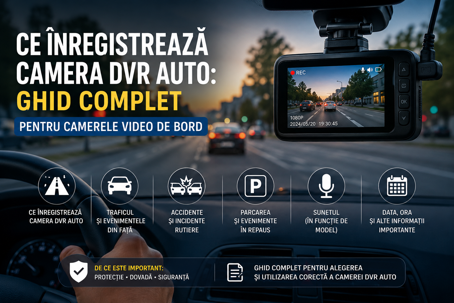 Ce Înregistrează Camera DVR Auto: Ghid Complet pentru Camerele Video de Bord