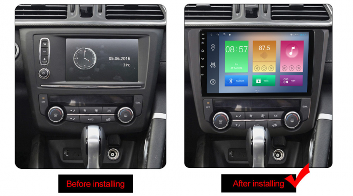 Navigatie dedicata Renault Kadjar 2015-2017, 4GB RAM 64GB ROM, Octacore, Android 13, Display QLED 9", DSP, Carplay, Android Auto, Internet, Youtube, Waze, WIFI, Bluetooth [3]