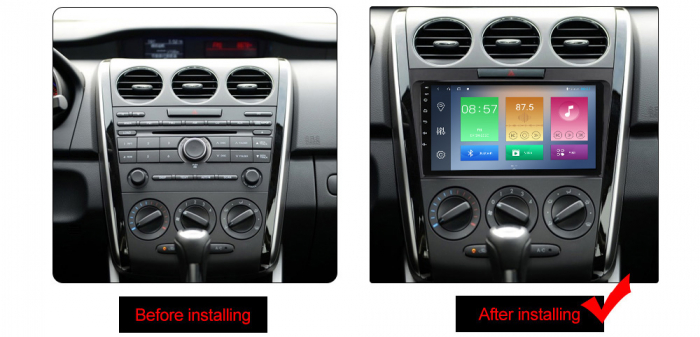 Navigatie dedicata Mazda CX7 2008-2015, 4GB RAM 64GB ROM, Octacore, Android 13, Display QLED 9", DSP, Carplay, Android Auto, Internet, Youtube, Waze, WIFI, Bluetooth [3]