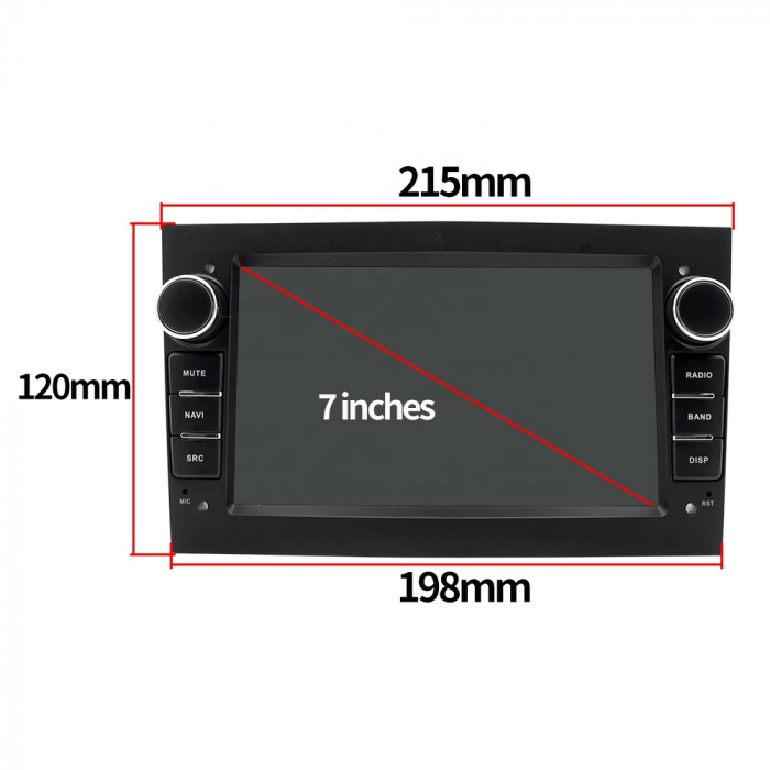 Navigatie dedicata Opel Antara, Astra H, Corsa, Meriva, Vectra, Vivaro, Zafira B, 4GB RAM 64GB ROM, Quadcore, Android 12, Display IPS 7", DSP, Carplay&Android Auto, Suport camere AHD [3]