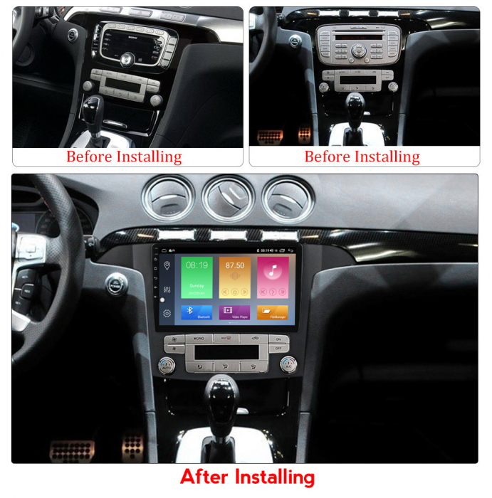 Navigatie Ford S-Max 2008-2010, NAVI-IT, 9 Inch, 2GB RAM 32GB ROM, Android 9.1, WiFi, Bluetooth, Magazin Play, Camera Marsarier [2]