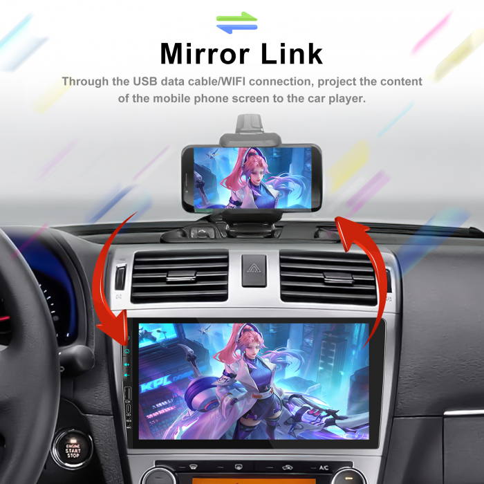 Navigatie dedicata 2 DIN, 2 GB RAM 32 ROM, USB&Butoane fizice frontale, Android 13, 9", DSP, Carplay, Android Auto, Internet, Youtube, Waze, WI-FI, USB, Bluetooth [8]