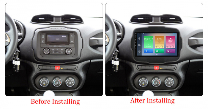 Navigatie dedicata Jeep Renegade 2016-2018, 4GB RAM 64GB ROM, Octacore, Android 13, Display QLED 9", DSP, Carplay, Android Auto, Internet, Youtube, Waze, WIFI, Bluetooth [3]
