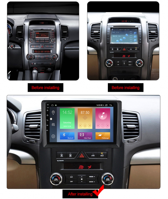 Navigatie dedicata Kia Sorento 2 2009-2012, 10 Inch, 4GB RAM 32GB ROM, Octacore, QLED, DSP, RDS, 4G, Android 13, Bluetooth, Magazin Play [3]