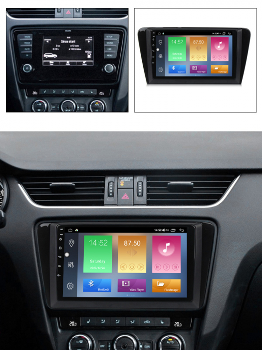 Navigatie dedicata Skoda Octavia A7 2014, 4GB RAM 64GB ROM, Octacore, Android 13, Display QLED 10.1", DSP, Carplay, Android Auto, Internet, Youtube, Waze, WIFI, Bluetooth [7]