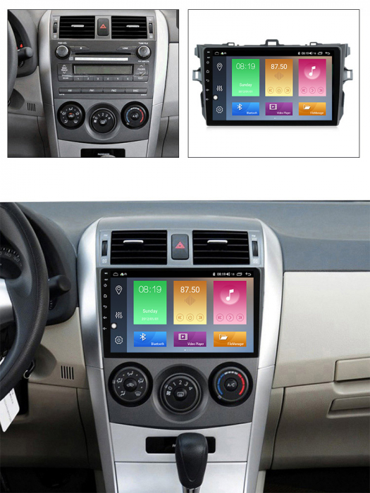 Navigatie dedicata Toyota Corolla 2010, 4GB RAM 64GB ROM, Octacore, Android 13, Display QLED 9", DSP, Carplay, Android Auto, Internet, Youtube, Waze, WIFI, Bluetooth [6]