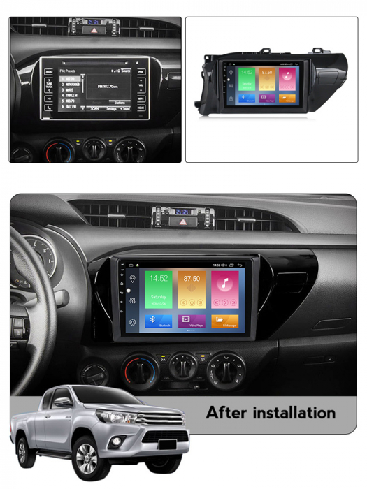 Navigatie Toyota Hilux 2016, NAVI-IT, 10.2 Inch, 2GB RAM 32GB ROM, Android 9.1 , WiFi, Bluetooth, Magazin Play, Camera Marsarier [6]