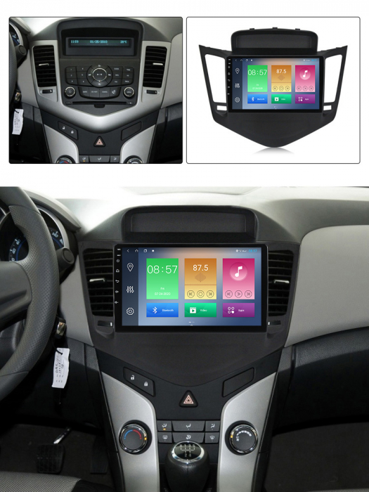 Navigatie dedicata Chevrolet Cruze 2009-2014, 4GB RAM 64GB ROM, Octacore, Android 14, Display QLED 1K 9", Carplay&Android Auto, SIM 4G, Ventilator Activ [4]