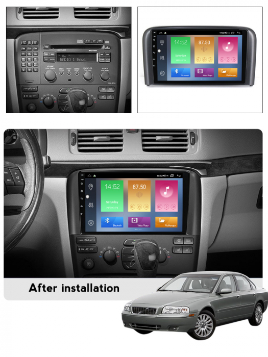 (Resigilata) Navigatie dedicata Volvo S80, 2GB RAM 32GB ROM, Quad Core, Display 9" IPS Full HD, Carplay, Android 13, Bluetooth, Magazin Play, Suport camere AHD [7]