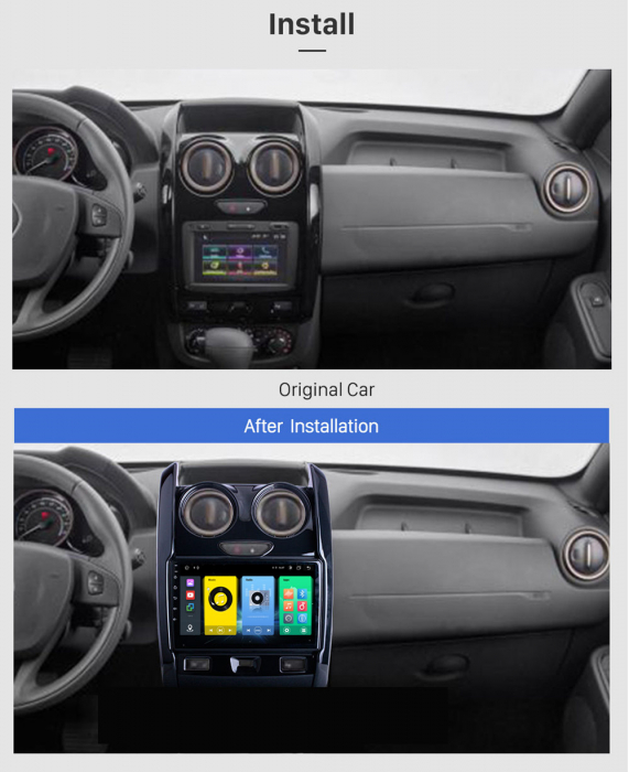 (Resigilata) Navigatie dedicata Dacia Duster 2015, 9 inch, 2 GB RAM 32GB ROM, Quadcore, Android 13, IPS, Full HD, Aplicatii, Mirrorlink, Bluethoot, Suport camere AHD [8]