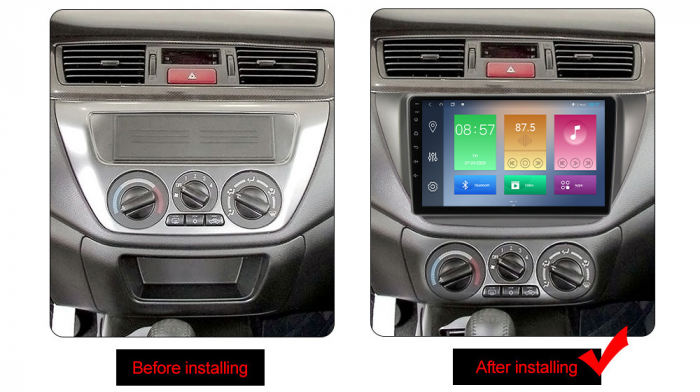 Navigatie dedicata Mitsubishi Lancer 2006-2010, 4GB RAM 64GB ROM, Octacore, Android 13, Display QLED 9", DSP, Carplay, Android Auto, Internet, Youtube, Waze, WIFI, Bluetooth [3]