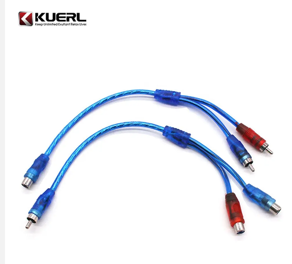 Adaptor audio stereo, Splitter, conector de fir dublu cap pentru amplificator AUX auto [1]