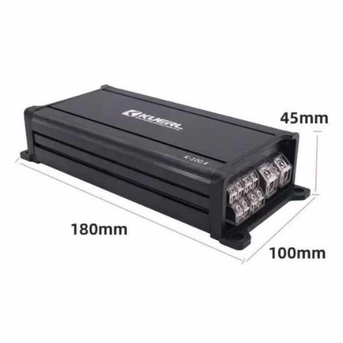 Amplificator Auto K-1004, clasa AB 1999-2009, 4 canale, 100W*4, 12V, DC 12V, 10HZ-20KHZ, 96dB [2]