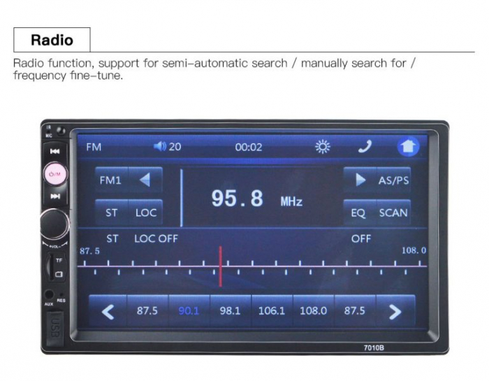 Player Auto NAVI-It MirrorLink VW Skoda Seat mp5 player auto 7010B, Rama,Suporti prindere, Bluetooth, Divix , AVI , USB, SD Card , AUX, camera marsarier [2]