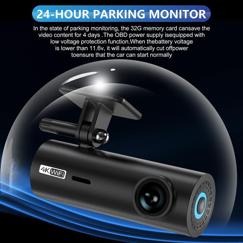 Camera DVR 4K Ultra HD WiFi pentru sisteme android, inregistrare in timpul mersului, Night Vision pentru masina, 24h pentru parcare [2]