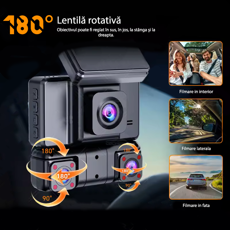 Camera Filmare Trafic 2.5K+1K+1K+1K cu Infrared, Filmare Fata-Spate-Stanga-Dreapta, Wi-Fi, Aplicatie, TF Card [2]