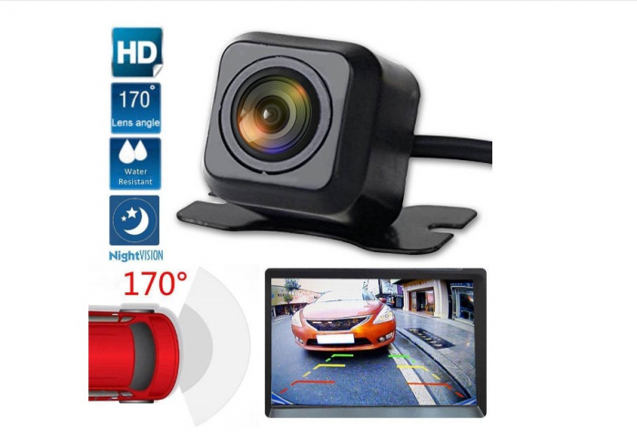 Camera video marsarier Night Vision 170 grade, patrata, HD, reglabila manual NAVI-IT, rezistenta la apa si praf - Universal [2]