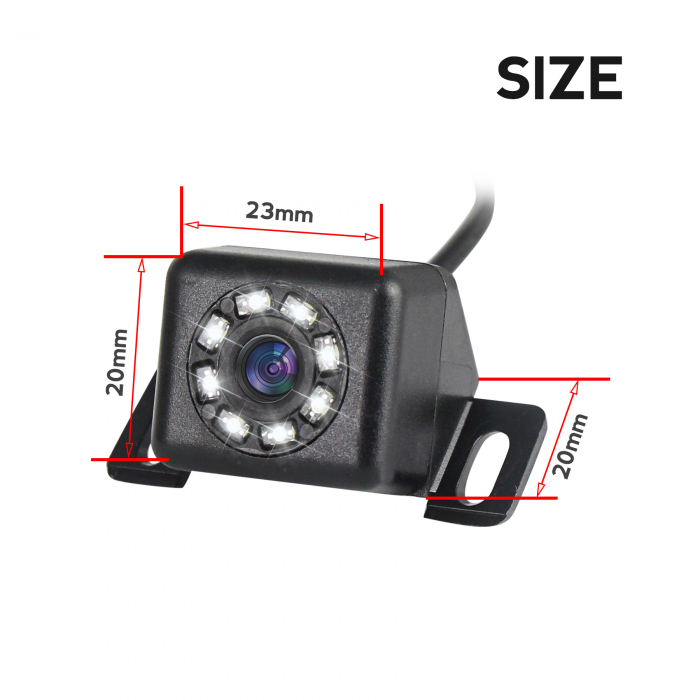 Camera video marsarier cu 8 leduri, unghi 170, patrata, HD, NAVI-IT, rezistenta la apa si praf - Universa [7]
