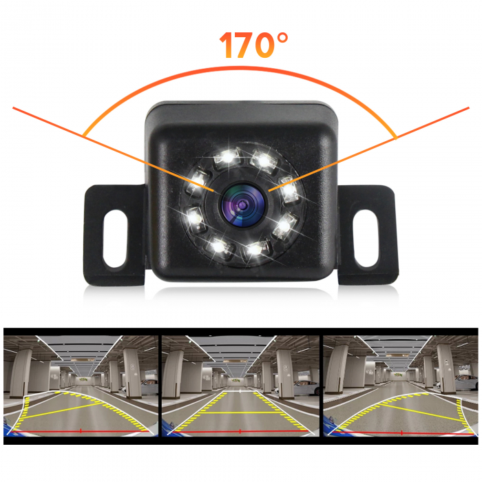 Camera video marsarier cu 8 leduri, unghi 170, patrata, HD, NAVI-IT, rezistenta la apa si praf - Universa [3]