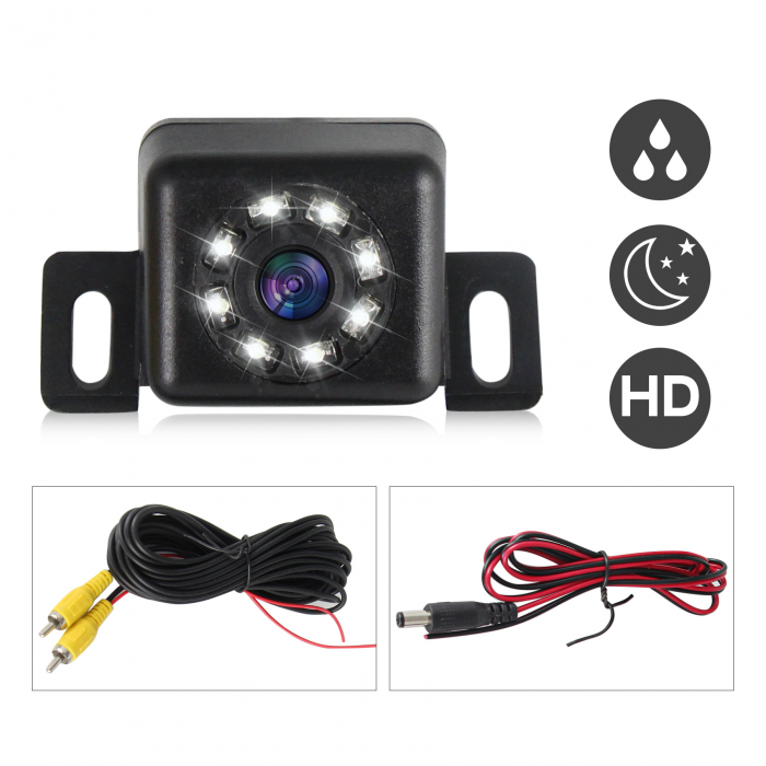 Camera video marsarier cu 8 leduri, unghi 170, patrata, HD, NAVI-IT, rezistenta la apa si praf - Universa [2]
